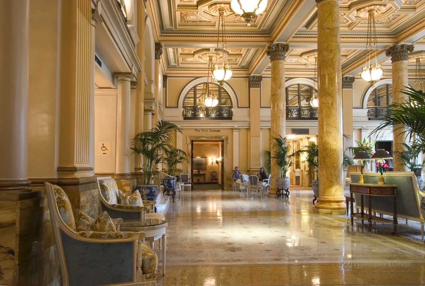 Luxurious hotel lobby interior