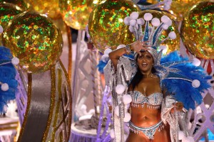 Samba dancer dressed up for the Rio Carnival in Sambadome February 22, 2009 in Rio de Janeiro, Brazil. The Rio Carnival is the biggest carnival in the world.