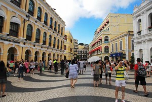 Hospitality News: MACAU - AUGUST 1: Tourists are seen visiting the Historic Centre of Macao on August 1, 2010 in Macau, China. The Historic Centre of Macao was inscribed on the UNESCO World Heritage List in 2005