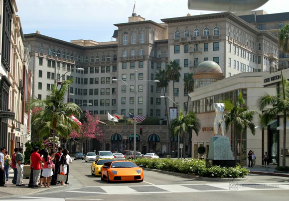 On Rodeo drive, in Beverly Hills, California