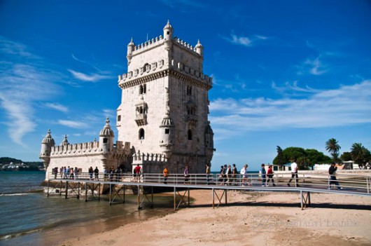 LISBON - SEPTEMBER 12: Belem Tower (Torre de Belem). Symbol of the city, listed in UNESCO World Heritage Site. September 12, 2008 in Lisbon, Portugal