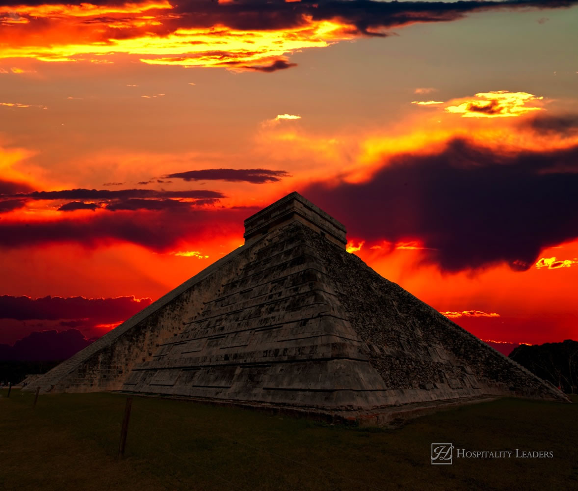 The temples of chichen itza temple in Mexico, one of the new 7 wonders of the world