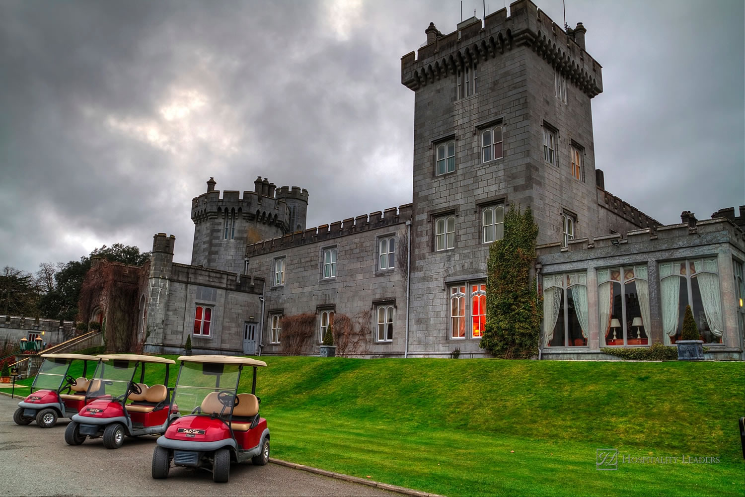 Luxury Dromoland Castle in Ireland and Golf Club cars