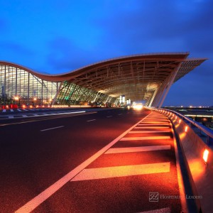 Hospitality News: The night view of the Pudong airport in Shanghai