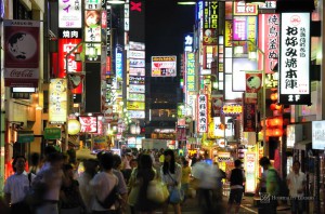 Hospitality News: Tokyo - July 4: Kabukicho is an entertainment and red-light district July 4, 2011 in Tokyo, Japan. Named after an unbuilt kabuki theater, it hosts thousands of nightclubs and hostess bars