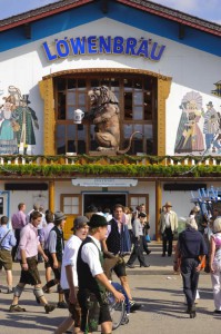 Hospitality News: Munich, Germany - September 21: lion over entrance of brewery Loewenbraeu beer hall at world biggest beer festival "Oktoberfest in Munich" on September 21, 2011 in Munich, Germany