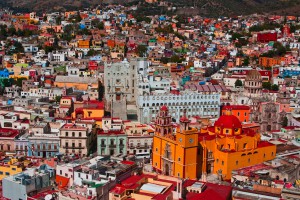 Guanajuato, Guanajuato/Mexico - February 19: Guanajuato World Heritage Site, historic city view of 16th century buildings and houses of vivid colors shown on February 19, 2010 in Guanajuato, Mexico