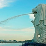 A side view of the Singapore Merlion