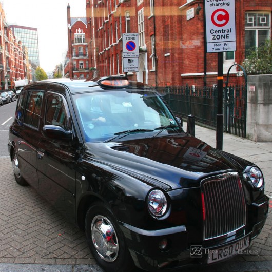 London - November 23 : TX4 Hackney Carriage, also called London Taxi or Black Cab, at Strand on November 23, 2010 in London, UK. TX4 is manufactured by the London Taxi Company, LTC