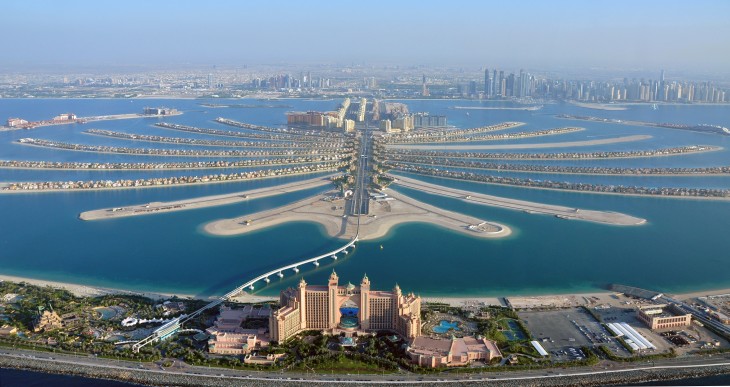 Atlantis hotel seen with The Palm Jumeirah in Dubai