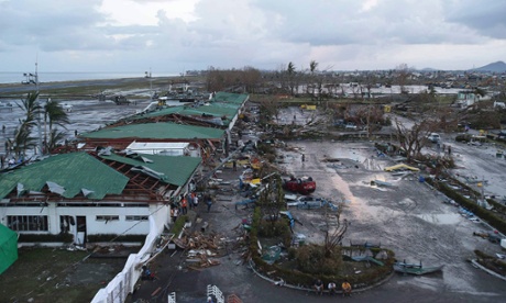 The devastated airport at Tacloban. Photograph: Aaron Favila/AP