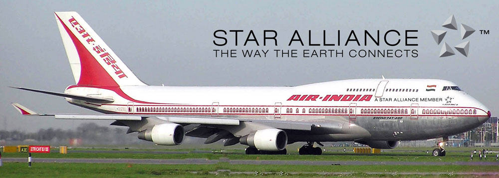 Montage of Air-India-747 with Star Alliance logo