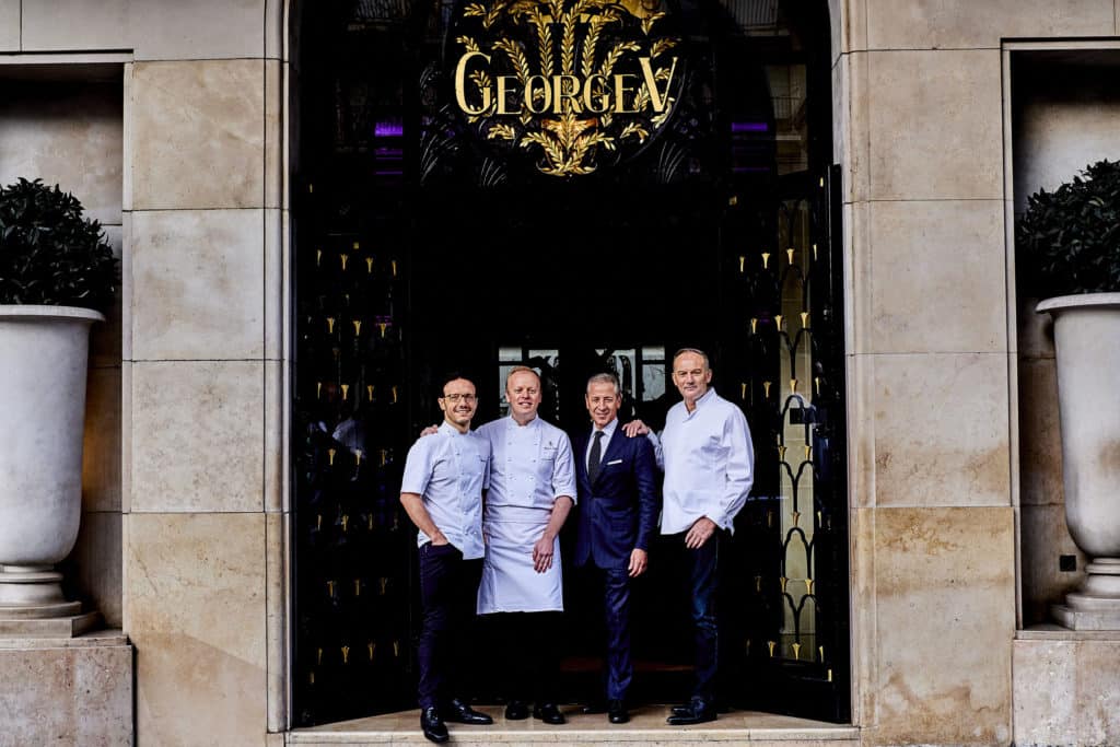 Simone Zanoni, David Bizet, José Silva, Christian Le Squer at Four Seasons Hotel George V, Paris