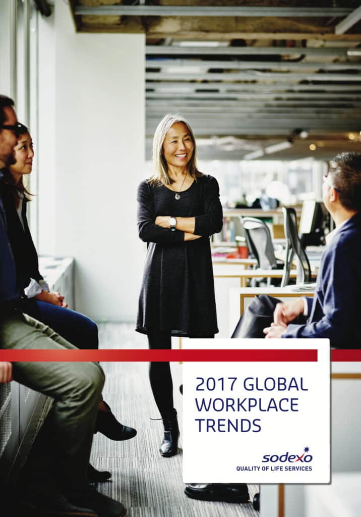 Sodexo hat seinen Global Workplace Trends Report für das Jahr 2017 veröffentlicht. Der Bericht beschreibt die wichtigsten Zukunftsfaktoren, die Arbeitnehmer und Arbeitgeber auf der ganzen Welt beeinflussen und dient als Orientierungsinstrument für Unternehmen und Organisationen, die sich in einer sich dynamisch wandelnden Arbeitswelt erfolgreich behaupten wollen. / Weiterer Text über ots und www.presseportal.de/nr/118395 / Die Verwendung dieses Bildes ist für redaktionelle Zwecke honorarfrei. Veröffentlichung bitte unter Quellenangabe: "obs/Sodexo Services GmbH"